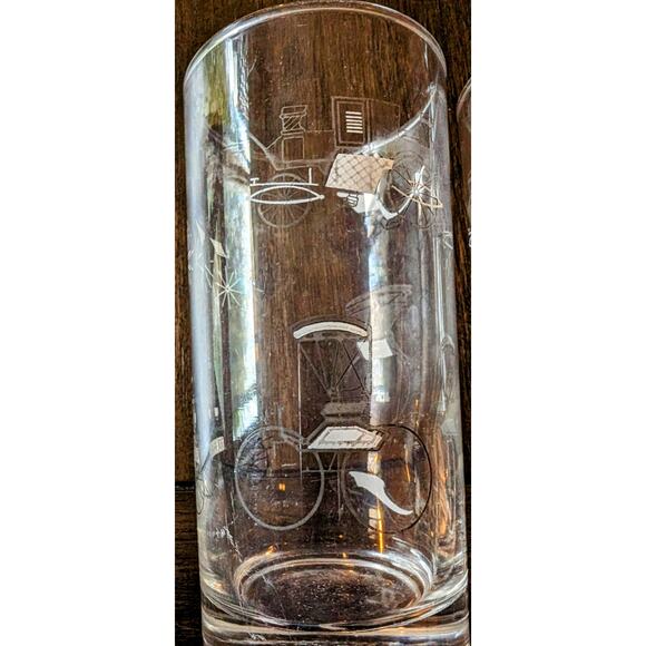 Vintage Set of 2 Old fashioned Buggy Glasses 12 Oz - Picture 3 of 8